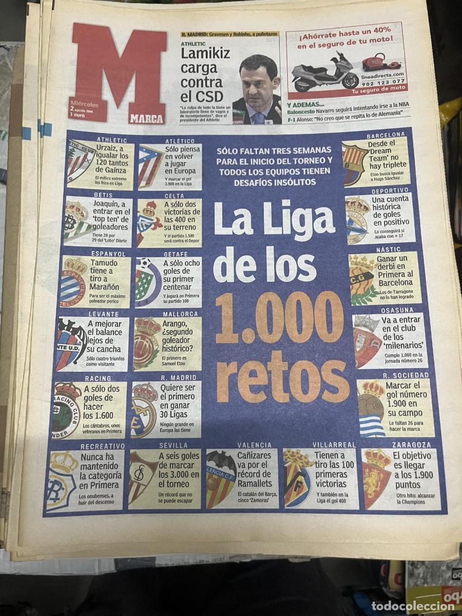 Coleccionismo deportivo: MARCA (2-8-2006) LAMIKIZ CSD LA LIGA DE LOS 1000 RETOS