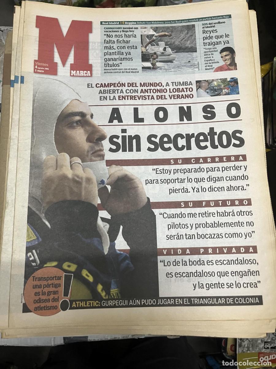 Coleccionismo deportivo: MARCA (4-8-2006) FERNANDO ALONSO FORMULA 1 ANTONIO LOBATO ENTREVISTA