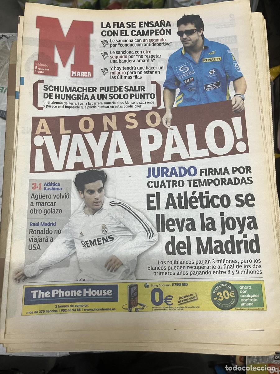Coleccionismo deportivo: MARCA (5-8-2006) FERNANDO ALONSO FORMULA 1 FIA SCHUMACHER ATLETICO MADRID 3-1 KASHIMA