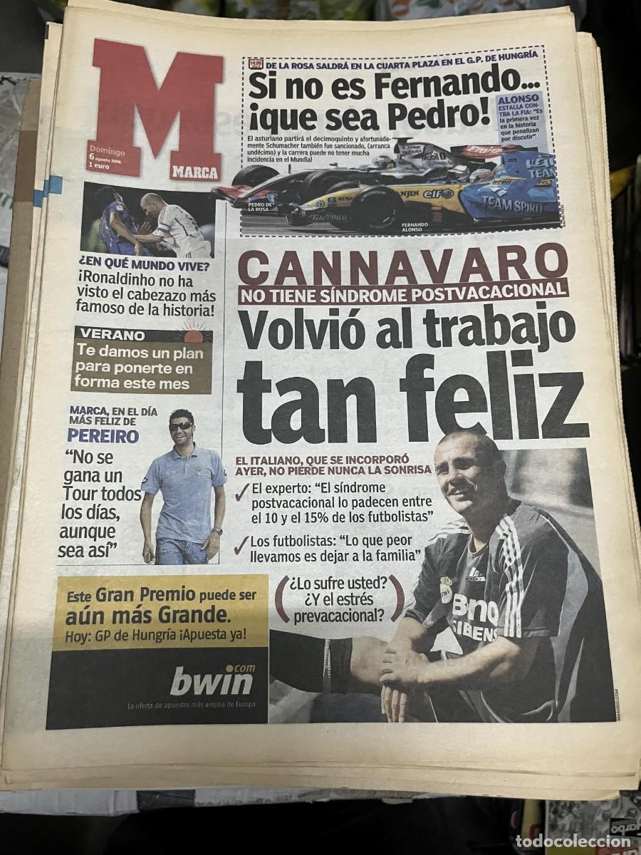 Coleccionismo deportivo: MARCA (6-8-2006) FERNANDO ALONSO FORMULA 1 CANNAVARO REAL MADRID PEREIRO