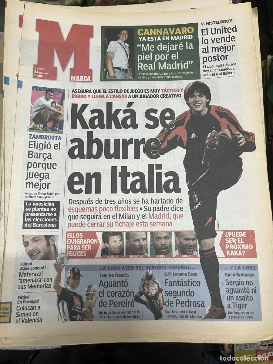Coleccionismo deportivo: MARCA (24-7-2006) KAKA CANNAVARO FICHAJE REAL MADRID ZAMBROTTA