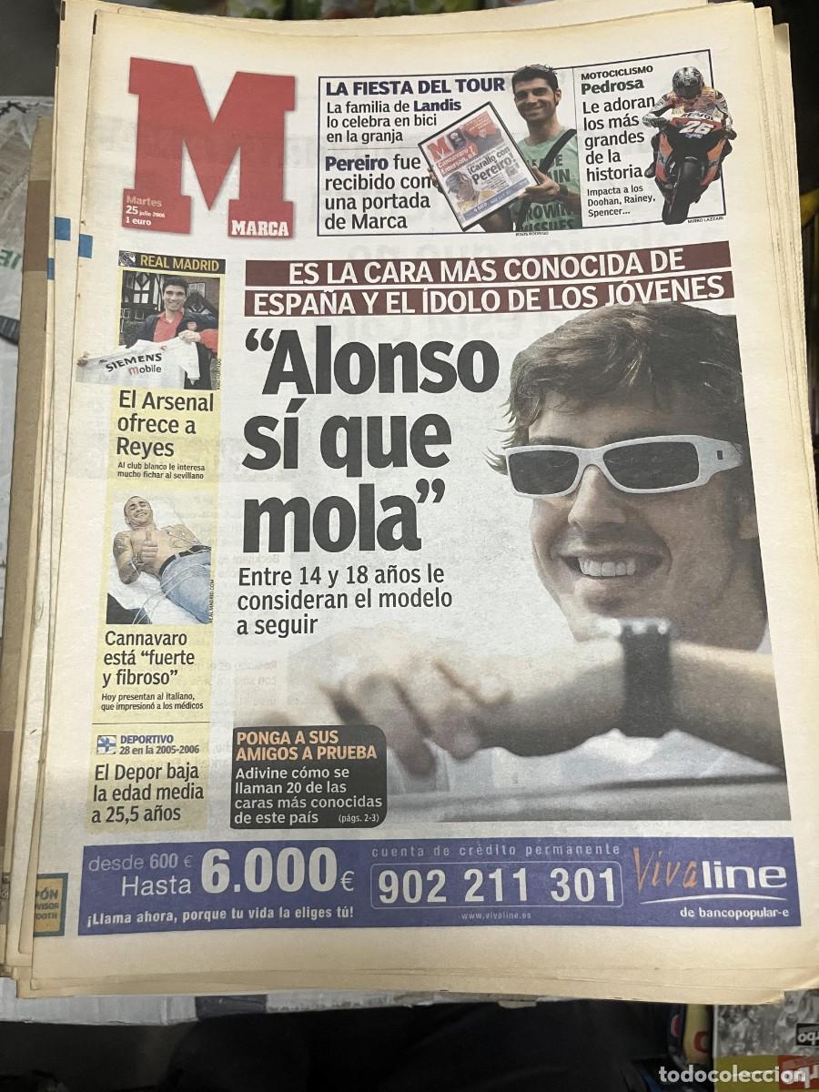 Coleccionismo deportivo: MARCA (25-7-2006) FERNANDO ALONSO FORMULA 1 ARSENAL REYES CANNAVARO REAL MADRID