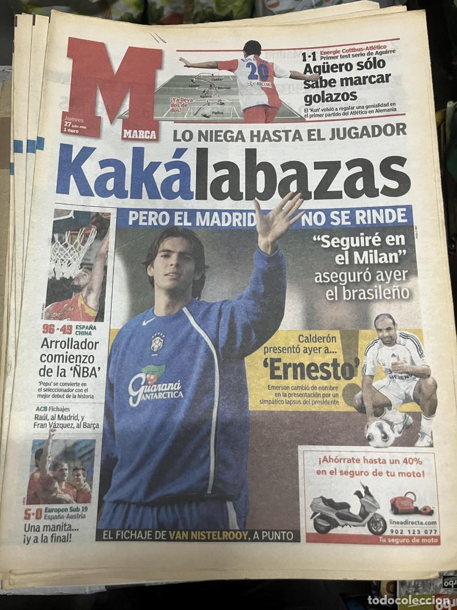 Coleccionismo deportivo: MARCA (27-7-2006) KUN AGUERO ENERGIE COTTBUS 1-1 ATLETICO MADRID KAKA REAL MADRID ESPA&Ntilde;A CHINA