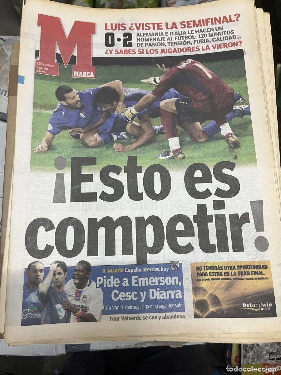 Coleccionismo deportivo: MARCA (5-7-2006) ALEMANIA 0-2 ITALIA EMERSON REAL MADRID CAPELLO CESC DIARRA