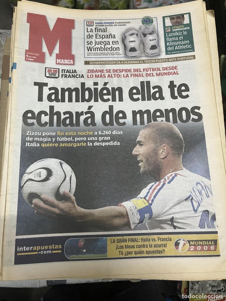 Coleccionismo deportivo: MARCA (9-7-2006) HOY FINAL MUNDIAL ITALIA FRANCIA ZINEDINE ZIDANE