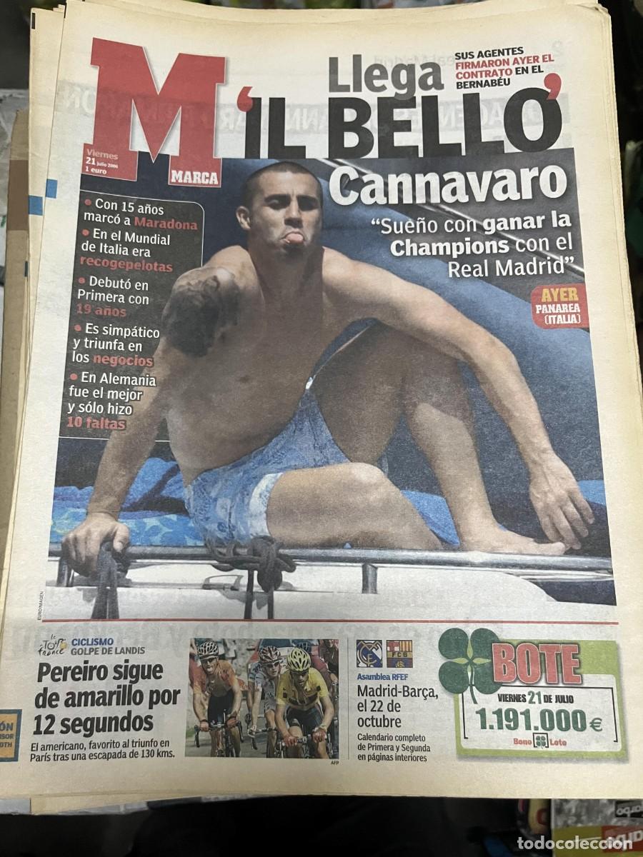 Coleccionismo deportivo: MARCA (21-7-2006) CANNAVARO PEREIRO CICLISMO REAL MADRID