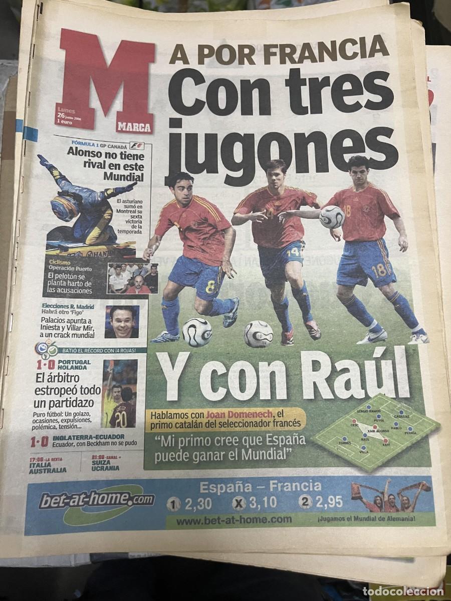 Coleccionismo deportivo: MARCA (26-6-2006) FERNANDO ALONSO FORMULA 1 PORTUGAL 1-0 HOLANDA JOAN DOMENECH ESPA&Ntilde;A