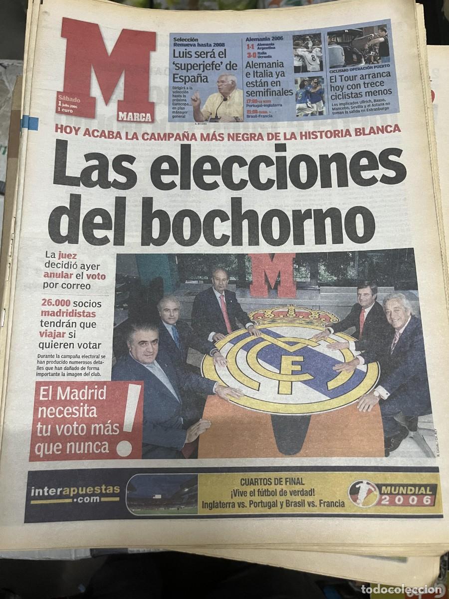Coleccionismo deportivo: MARCA (1-76-2006) MUNDIAL FUTBOL ESPA&Ntilde;A REAL MADRID ELECCIONES PRESIDENTE