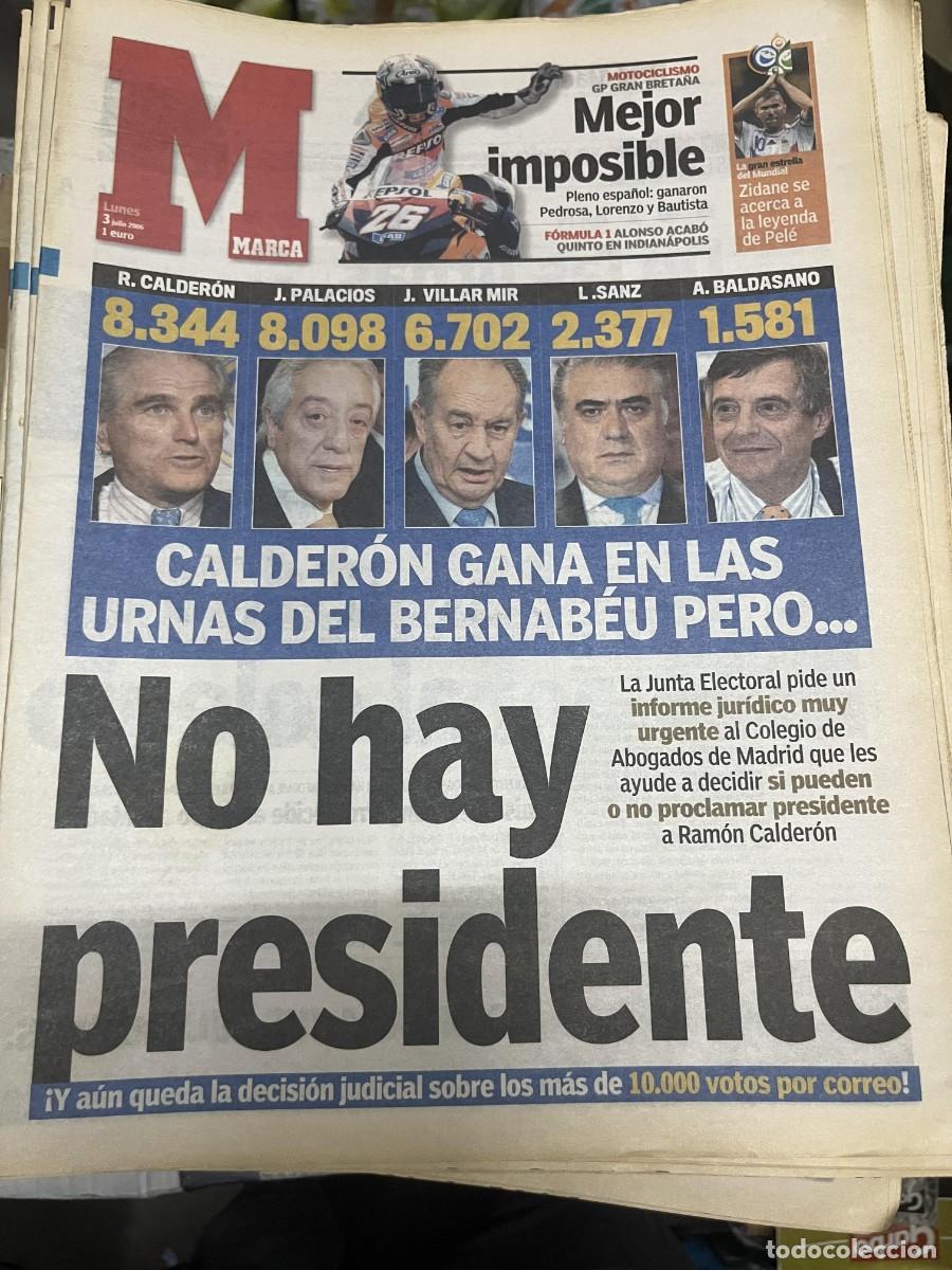 Coleccionismo deportivo: MARCA(3-7-2006)MOTOCICLISMO FORMULA 1 PEDROSA FERNANDO ALONSO ZIDANE ELECCION PRESIDENTE REAL MADRID