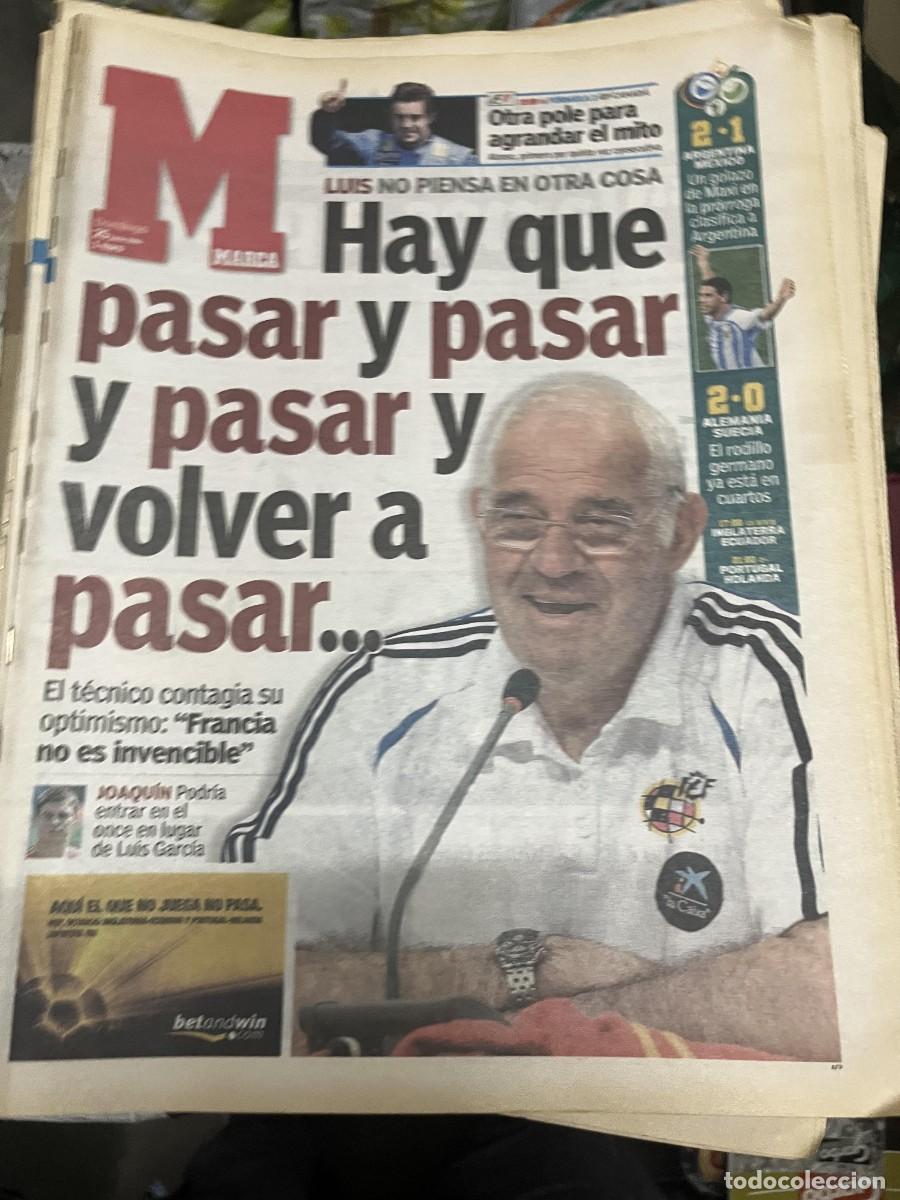 Coleccionismo deportivo: MARCA (25-6-2006) MUNDIAL ALEMANIA ARGENTINA 2-1 MEXICO LUIS ARAGONES FERNANDO ALONSO FORMULA 1
