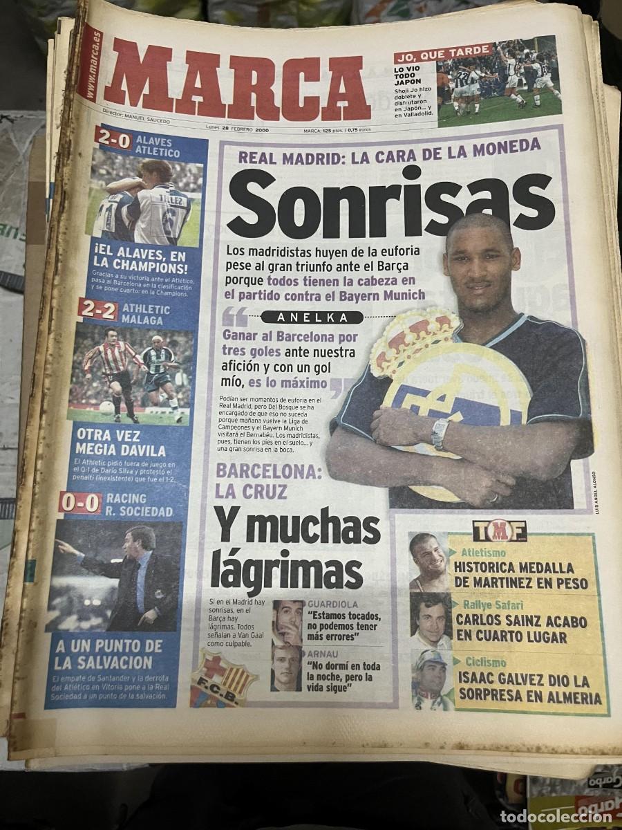 Coleccionismo deportivo: MARCA (28-2-2000) ANELKA ALAVES 2-0 ATLETICO MADRID ATHLETIC BILBAO 2-2 MALAGA JORNADA LIGA
