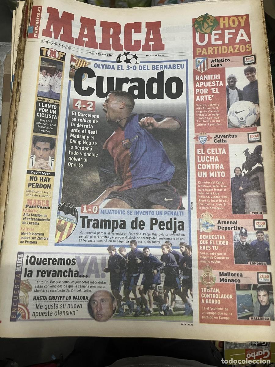 Coleccionismo deportivo: MARCA (2-3-2000) FIORENTINA 1-0 VALENCIA CHAMPIONS BARCELONA 4-2 OPORTO DAVID MECA