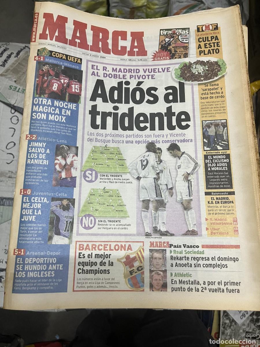 Coleccionismo deportivo: MARCA (3-3-2000) COPA UEFA MALLORCA 4-1 MONACO ATLETICO MADRID 2-2 LENS