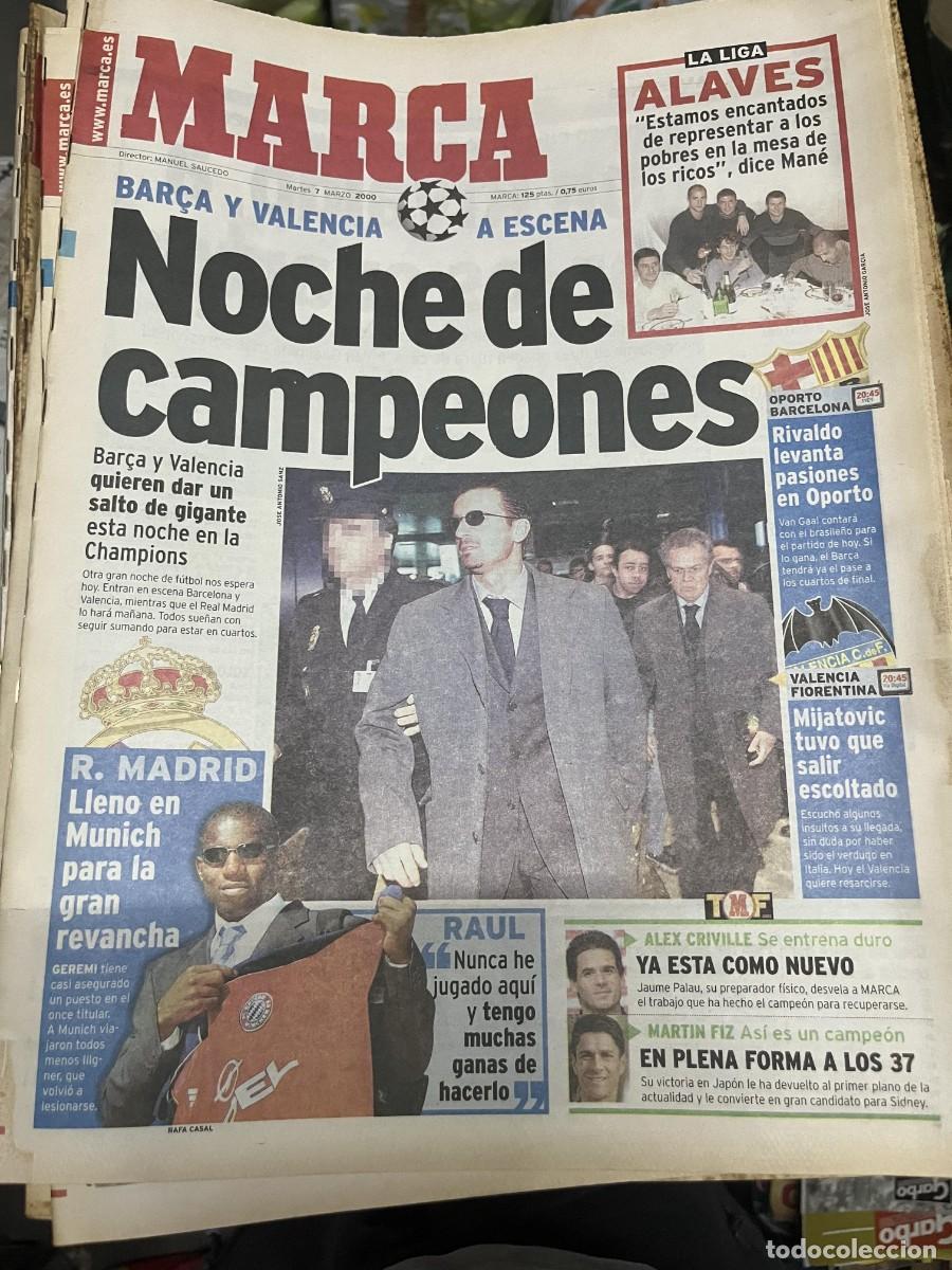 Coleccionismo deportivo: MARCA (7-3-2000) CHAMPIONS BARCELONA VALENCIA ALAVES RIVALDO REAL MADRID GEREMI VALENCIA FIORENTINA
