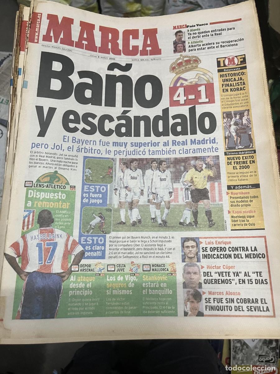 Coleccionismo deportivo: MARCA (9-3-2000) CHAMPIONS BAYERN MUNCHEN 4-1 REAL MADRID HASSELBAINK LENS ATLETICO MADRID