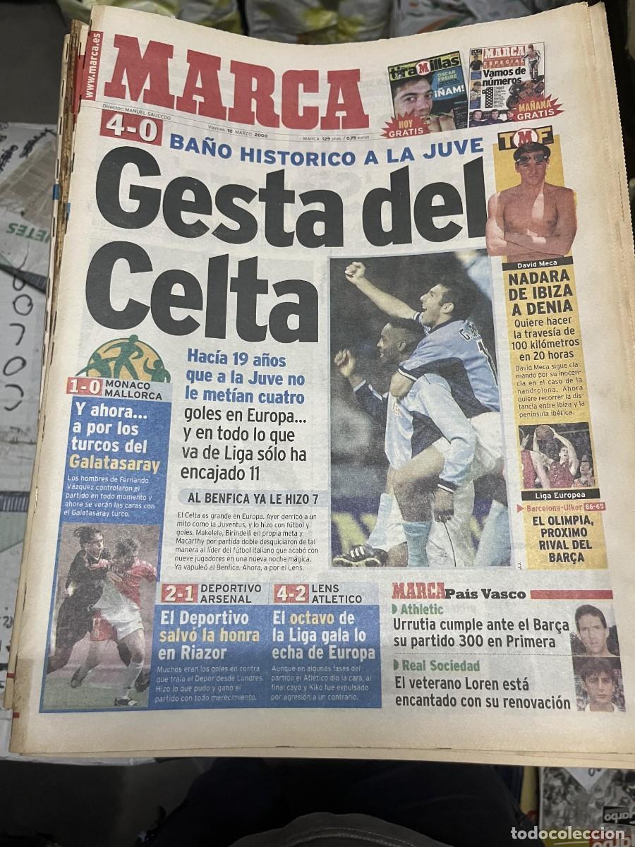 Coleccionismo deportivo: MARCA (10-3-2000) LENS 4-2 ATLETICO MADRID MONACO 1-0 MALLORCA DAVID MECA DEPORTIVO 2-1 ARSENAL