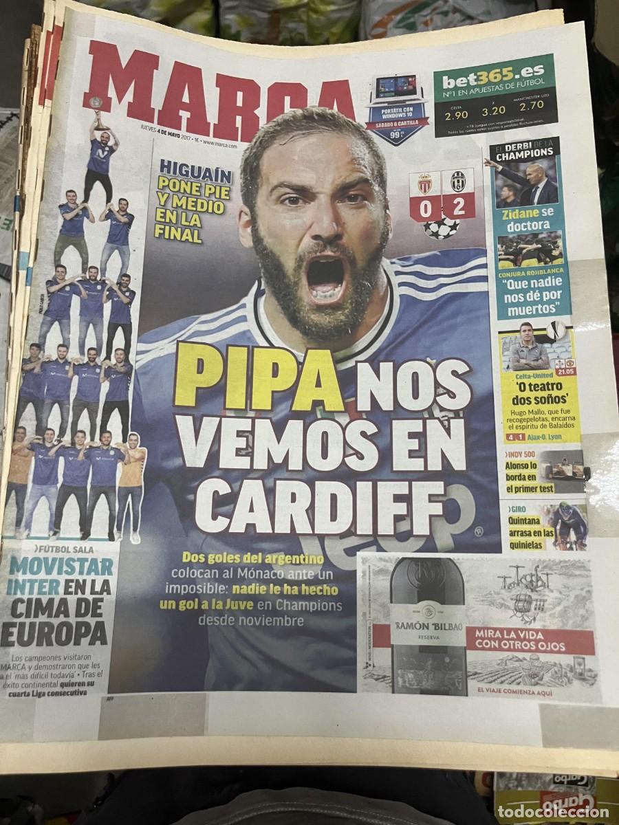 Coleccionismo deportivo: MARCA (4-5-2017) MONACO 0-2 JUVENTUS HIGUAIN MOVISTAR INTER FUTBOL SALA