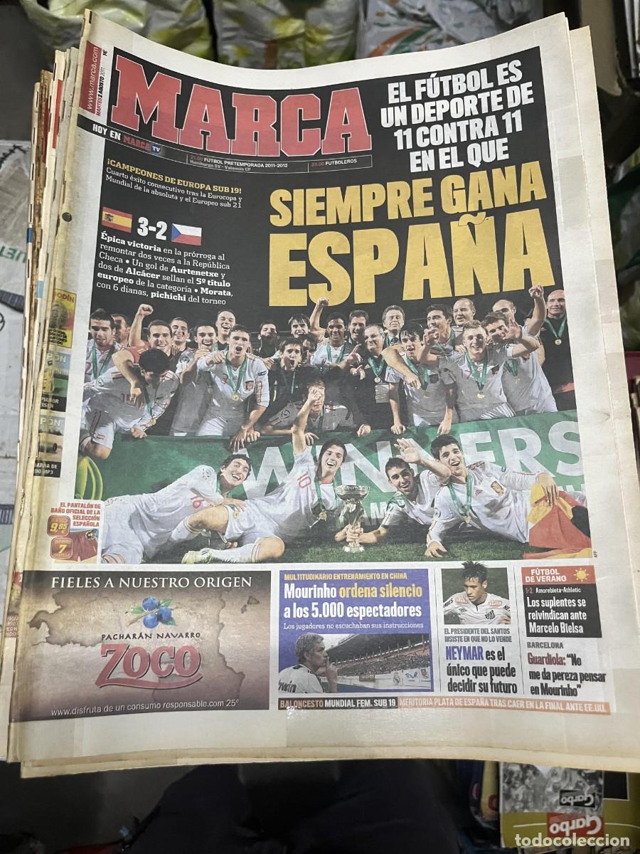 Coleccionismo deportivo: MARCA (2-8-2011) CAMPEONES DE EUROPA SUB19 SELECCION ESPA&Ntilde;OLA ESPA&Ntilde;A 3-2 REPUBLICA CHECA