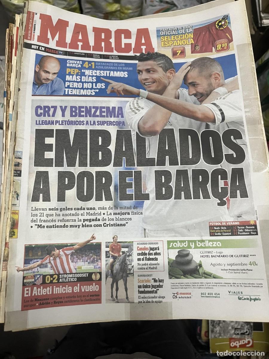 Coleccionismo deportivo: MARCA (5-8-2011) CRISTIANO RONALDO BENZEMA REAL MADRID CHIVAS 4-1 BARCELONA PEP GUARDIOLA