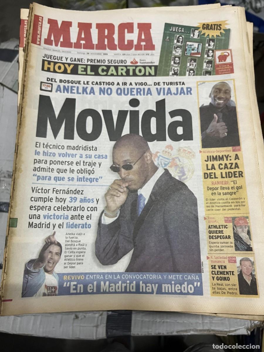 Coleccionismo deportivo: MARCA (28-11-1999) JORNADA LIGA ANLEKA CELTA VIGO REAL MADRID HASSELBAINK