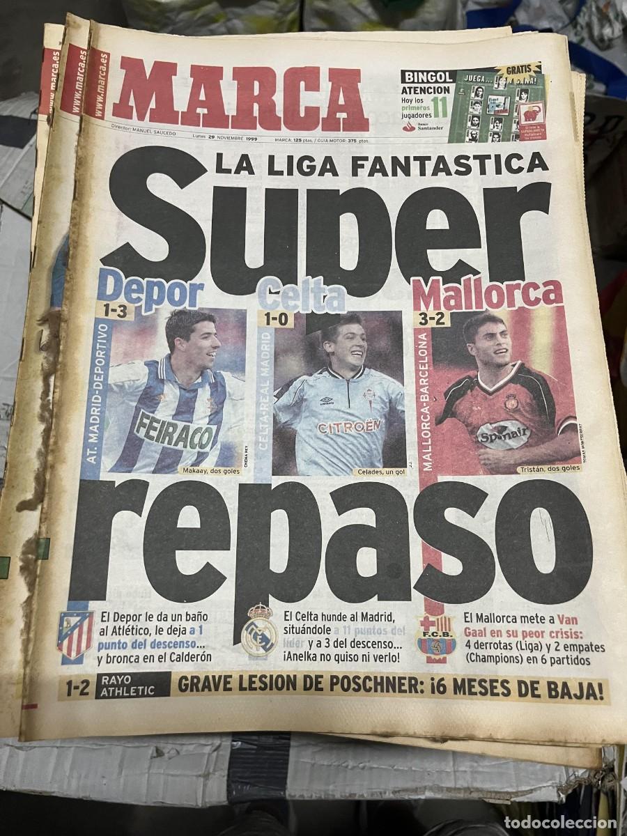 Coleccionismo deportivo: MARCA(29-11-1999)JORNADA LIGA ATLETICO 1-3 DEPORTIVO CORU&Ntilde;A CELTA 1-0 REAL MADRID MALLORCA 3-2 BAR&Ccedil;A