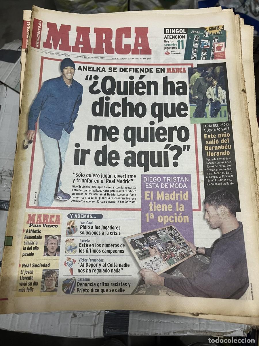 Coleccionismo deportivo: MARCA (30-11-1999) ANELKA REAL MADRID DIEGO TRISTAN DEPORTIVO CORU&Ntilde;A