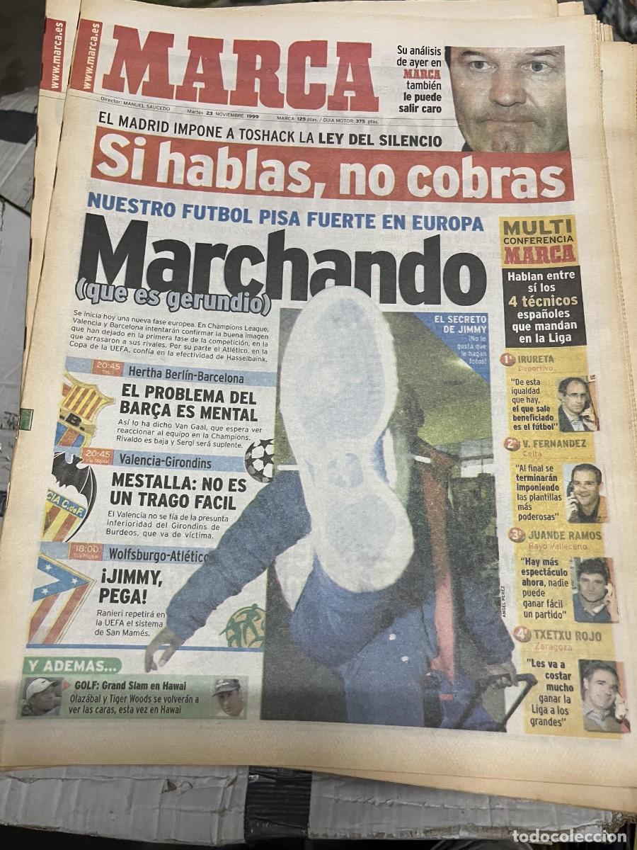 Coleccionismo deportivo: MARCA (23-11-1999) TOSHACK HERTHA BERLIN BARCELONA VALENCIA GIRONDINS WOLFSBURGO ATLETICO