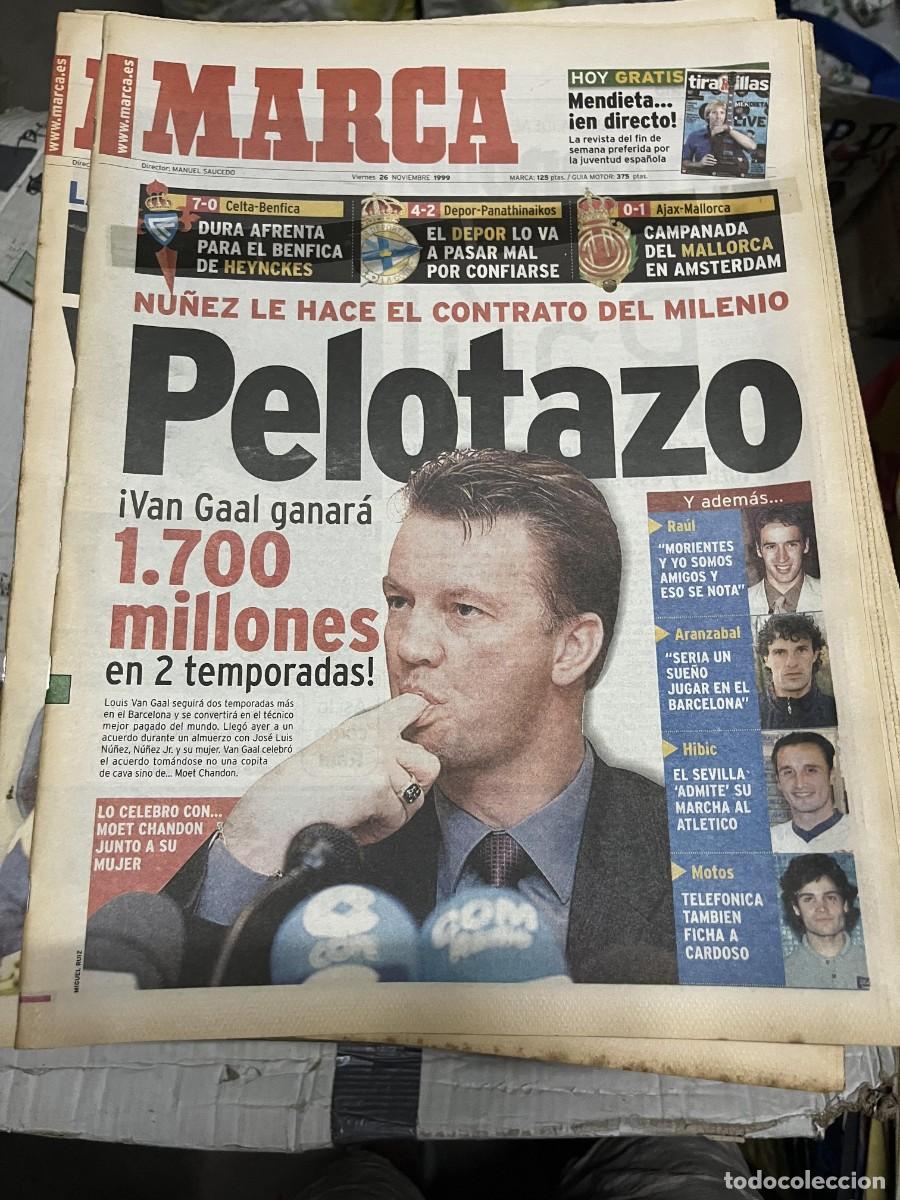 Coleccionismo deportivo: MARCA (26-11-1999) CELTA VIGO 7-0 BENFICA DEPORTIVO CORU&Ntilde;A 4-2 PANATHINAIKOS AJAX 0-1 MALLORCA