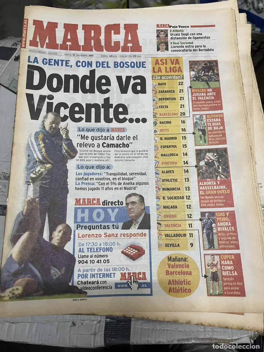 Coleccionismo deportivo: MARCA (19-11-1999) VICENTE DEL BOSQUE ANELKA REAL MADRID RIVALDO BARCELONA ALFONSO BETIS