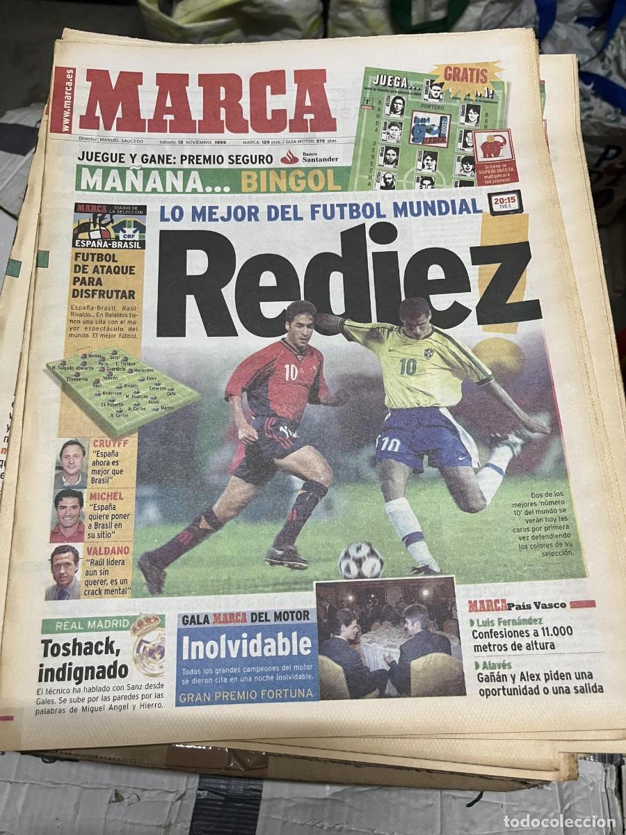 Coleccionismo deportivo: MARCA (13-11-1999) RAUL GONZALEZ SELECCION ESPA&Ntilde;OLA ESPA&Ntilde;A BRASIL RIVALDO