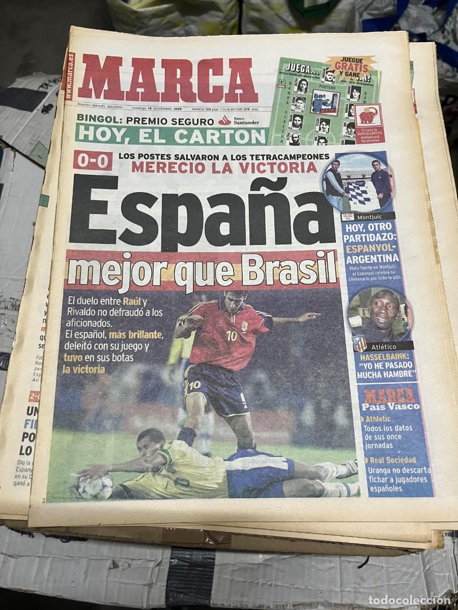 Coleccionismo deportivo: MARCA (14-11-1999) SELECCION ESPA&Ntilde;OLA ESPA&Ntilde;A 0-0 BRASIL RAUL GONZALEZ