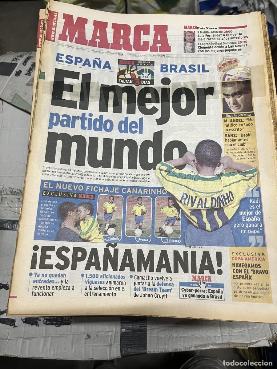 Coleccionismo deportivo: MARCA (10-11-1999) ESPA&Ntilde;A BRASIL SELECCION RIVALDO MELILLA ATHLETIC BILBAO LOGRO&Ntilde;ES R.SOCIEDAD
