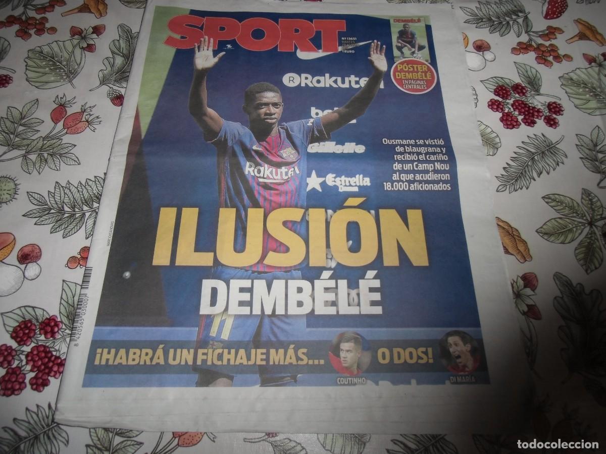 Coleccionismo deportivo: Peri&oacute;dico SPORT n&ordm;13.651, 29-8-2017. Ver fotos adicionales
