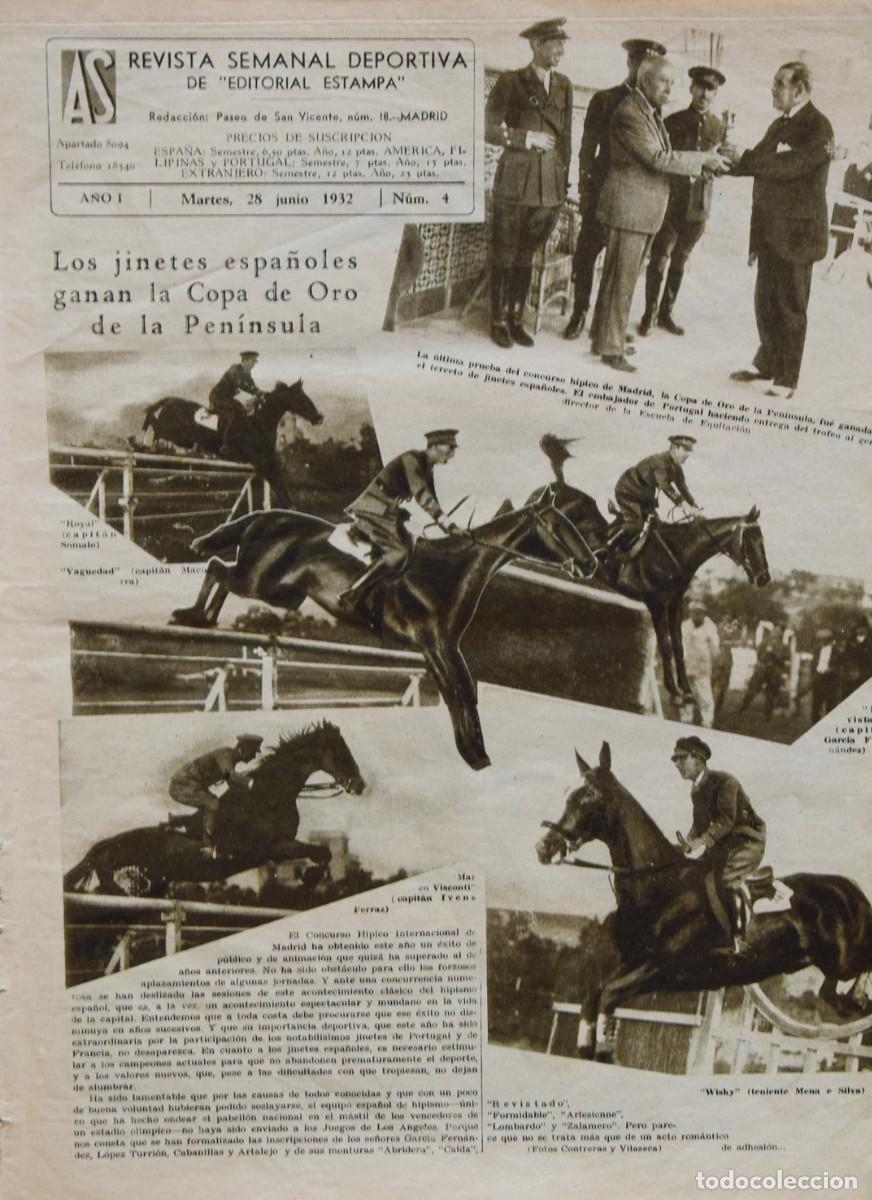 Coleccionismo deportivo: AS. REVISTA SEMANAL DEPORTIVA. 1932. A&Ntilde;O casi COMPLETO - Varios autores