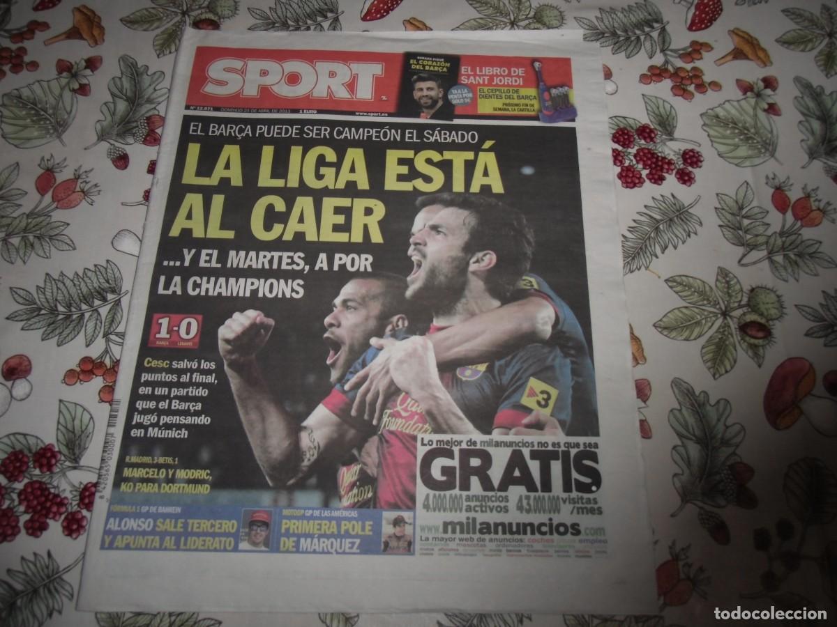 Coleccionismo deportivo: Peri&oacute;dico SPORT n&ordm; 12.071, 21-4-2013. F&uacute;tbol Club Barcelona 1 - Levante 0. Ver fotos adicionales