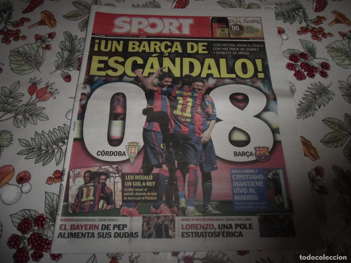 Coleccionismo deportivo: Peri&oacute;dico SPORT n&ordm; 12.807, 3-5-2015. C&oacute;rdoba 0 - F&uacute;tbol Club Barcelona 8. Ver fotos adicionaales