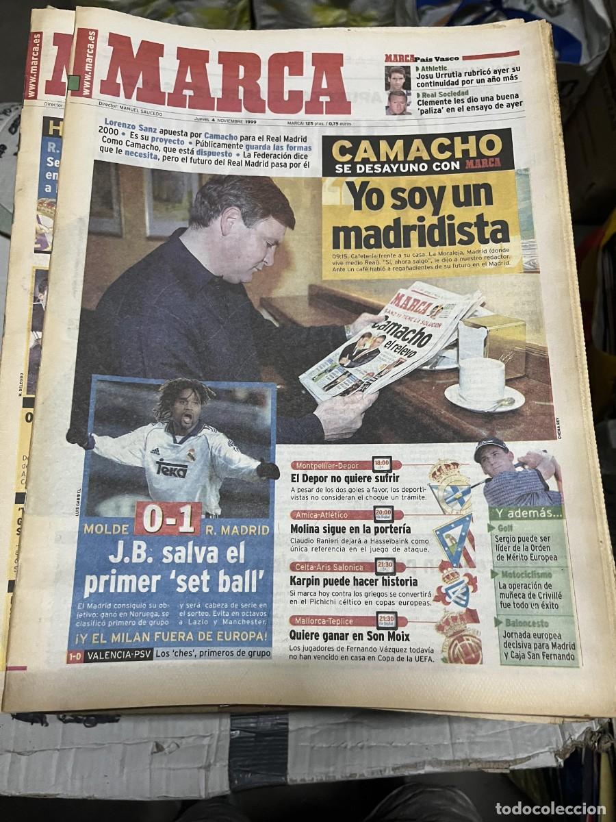Coleccionismo deportivo: MARCA (4-11-1999) CAMACHO MOLDE 0-1 REAL MADRID LORENZO SANZ MONTPELLIER DEPORTIVO AMICA ATLETICO