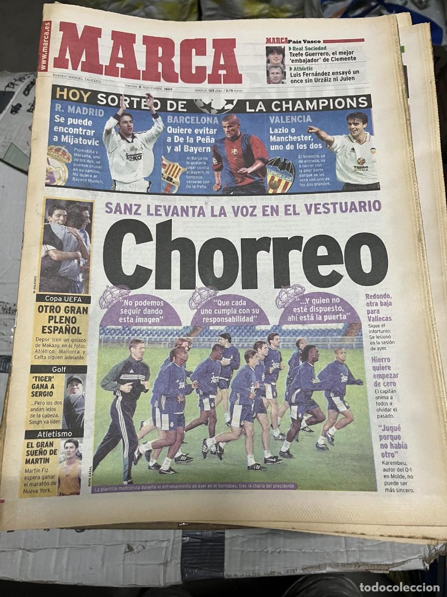 Coleccionismo deportivo: MARCA (5-11-1999) MONTPELLIER 0-2 DEPORTIVO AMICA WRONKI 1-4 ATLETICO VALENCIA 1-0 PSV