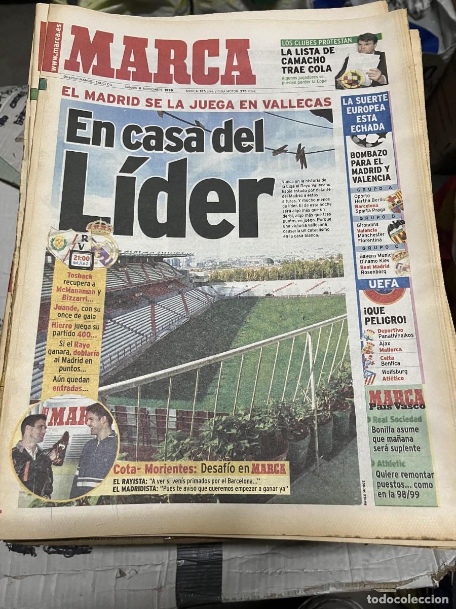 Coleccionismo deportivo: MARCA (6-11-1999) LIDER RAYO VALLECANO REAL MADRID ESTADIO VALLECAS JORNADA LIGA LISTA CAMACHO