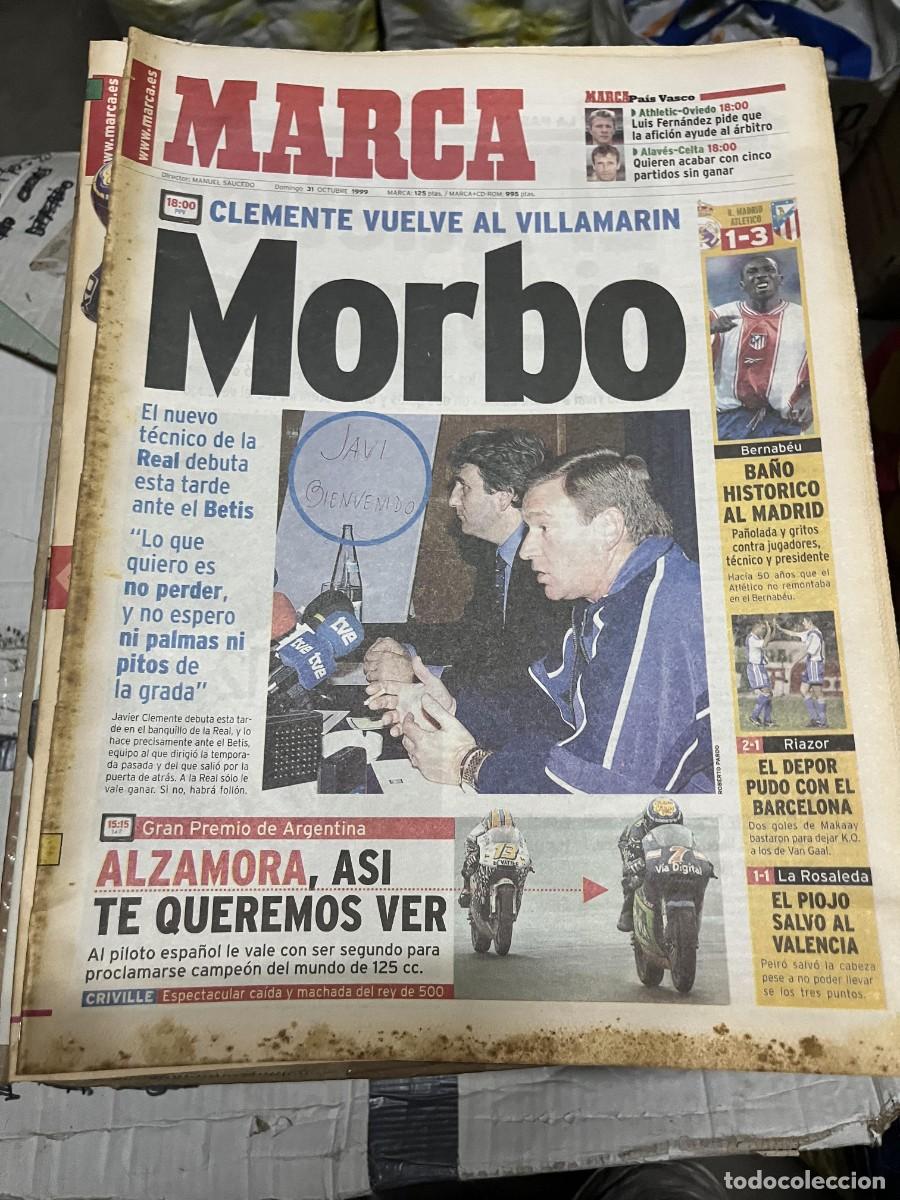 Coleccionismo deportivo: MARCA (31-10-1999) DERBI REAL MADRID 1-3 ATLETICO MADRID HASSELBAINK DEPORTIVO CORU&Ntilde;A 2-1 BARCELONA