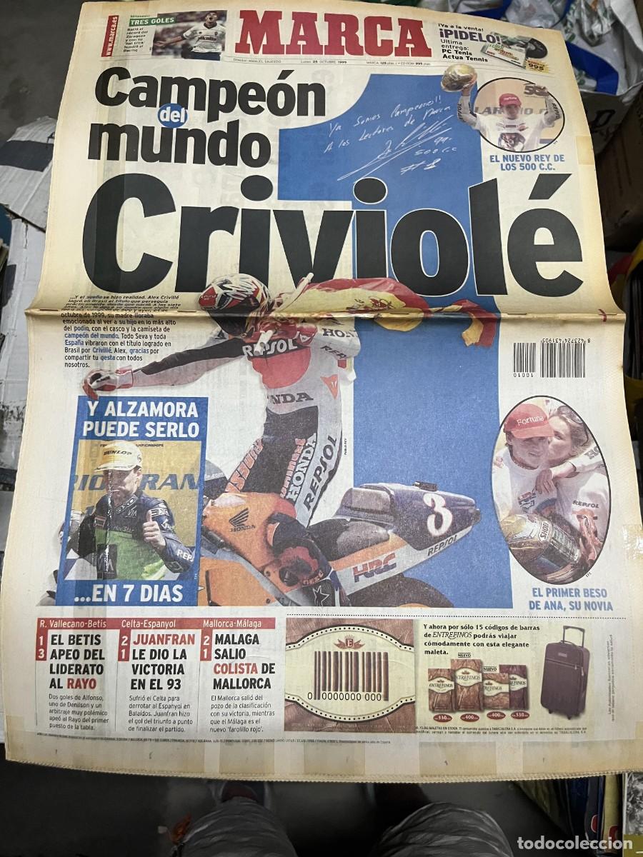 Coleccionismo deportivo: MARCA (25-10-1999) CAMPEON DEL MUNDO GP ALEX CRIVILLE CAMPEON MOTOCICLISMO