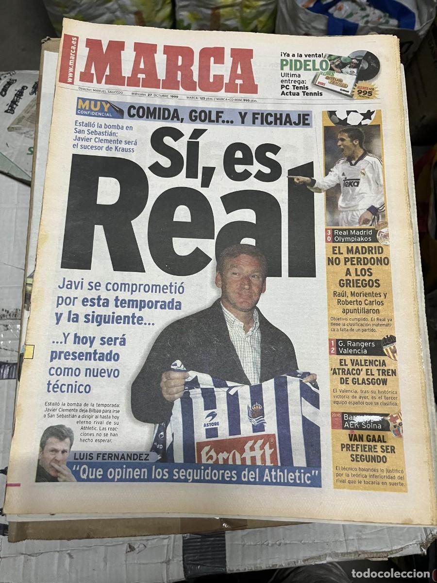 Coleccionismo deportivo: MARCA (27-10-1999) JAVIER CLEMENTE FICHAJE ENTRENADOR REAL SOCIEDAD REAL MADRID 3-0 OLYMPIAKOS