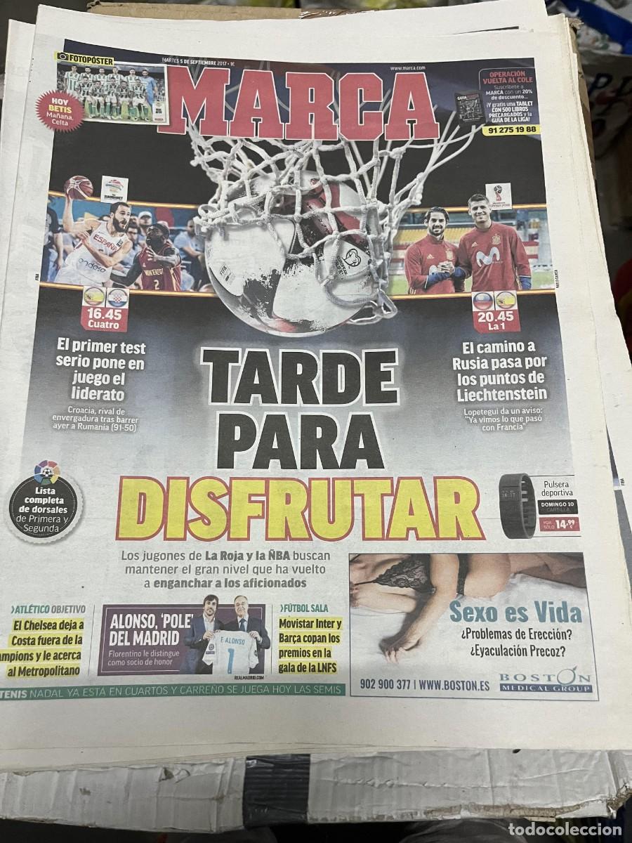 Coleccionismo deportivo: MARCA (5-9-2017) POSTER REAL BETIS EUROBASKET MUNDIAL RUSIA LIECHTENSTEIN ESPA&Ntilde;A SELECCION