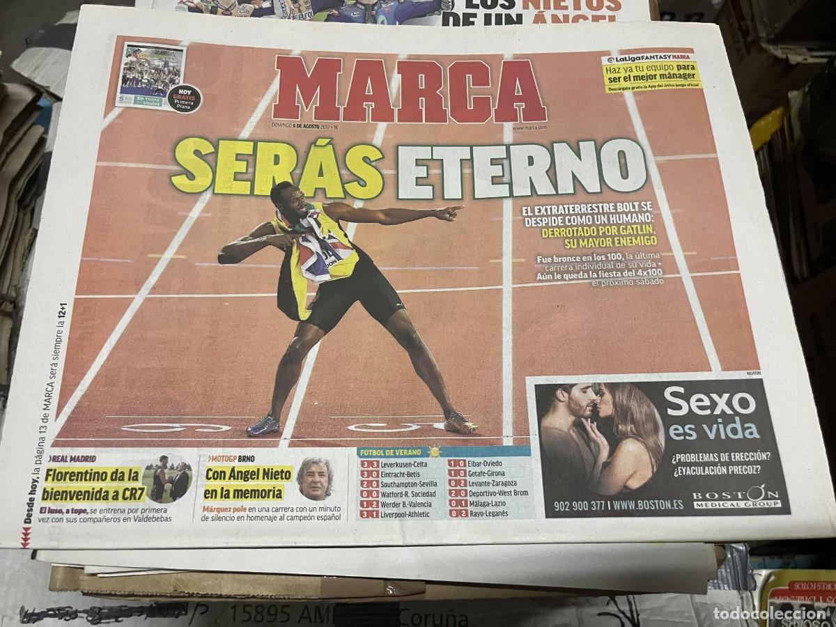 Coleccionismo deportivo: MARCA (6-8-2017) ULTIMA CARRERA USAIN BOLT DESPEDIA ANGEL NIETO FLORENTINO CRISTIANO RONALDO