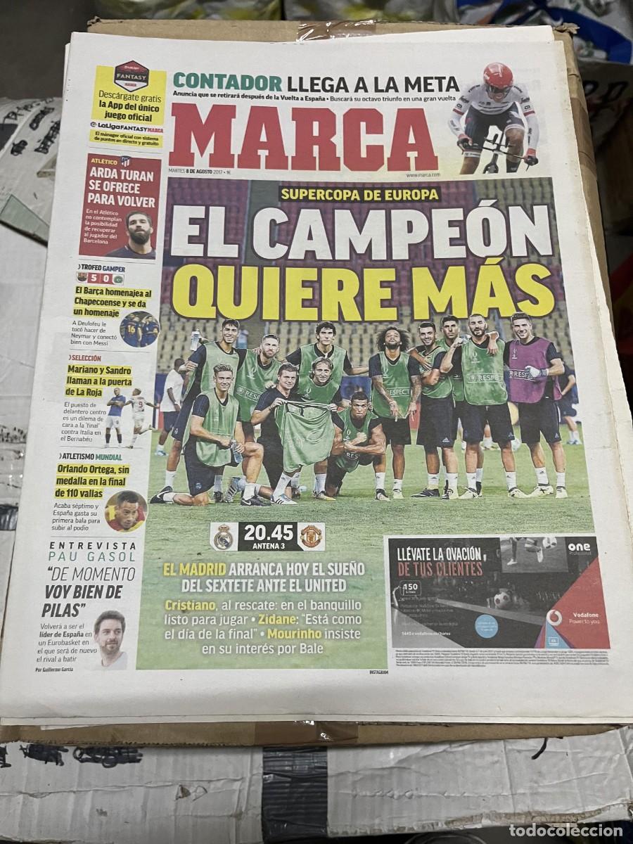 Coleccionismo deportivo: MARCA (8-8-2017) HOY SUPERCOPA EUROPA REAL MADRID MANCHESTER UNITED ENTREVISTA PAU GASOL