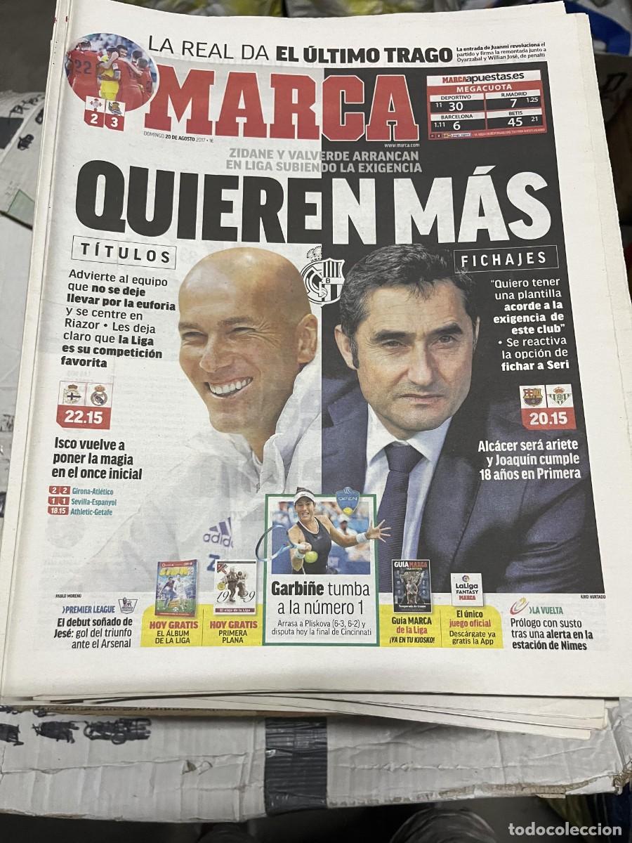 Coleccionismo deportivo: MARCA (20-8-2017) ZIDANE VALVERDE REAL MADRID BARCELONA JORNADA LIGA