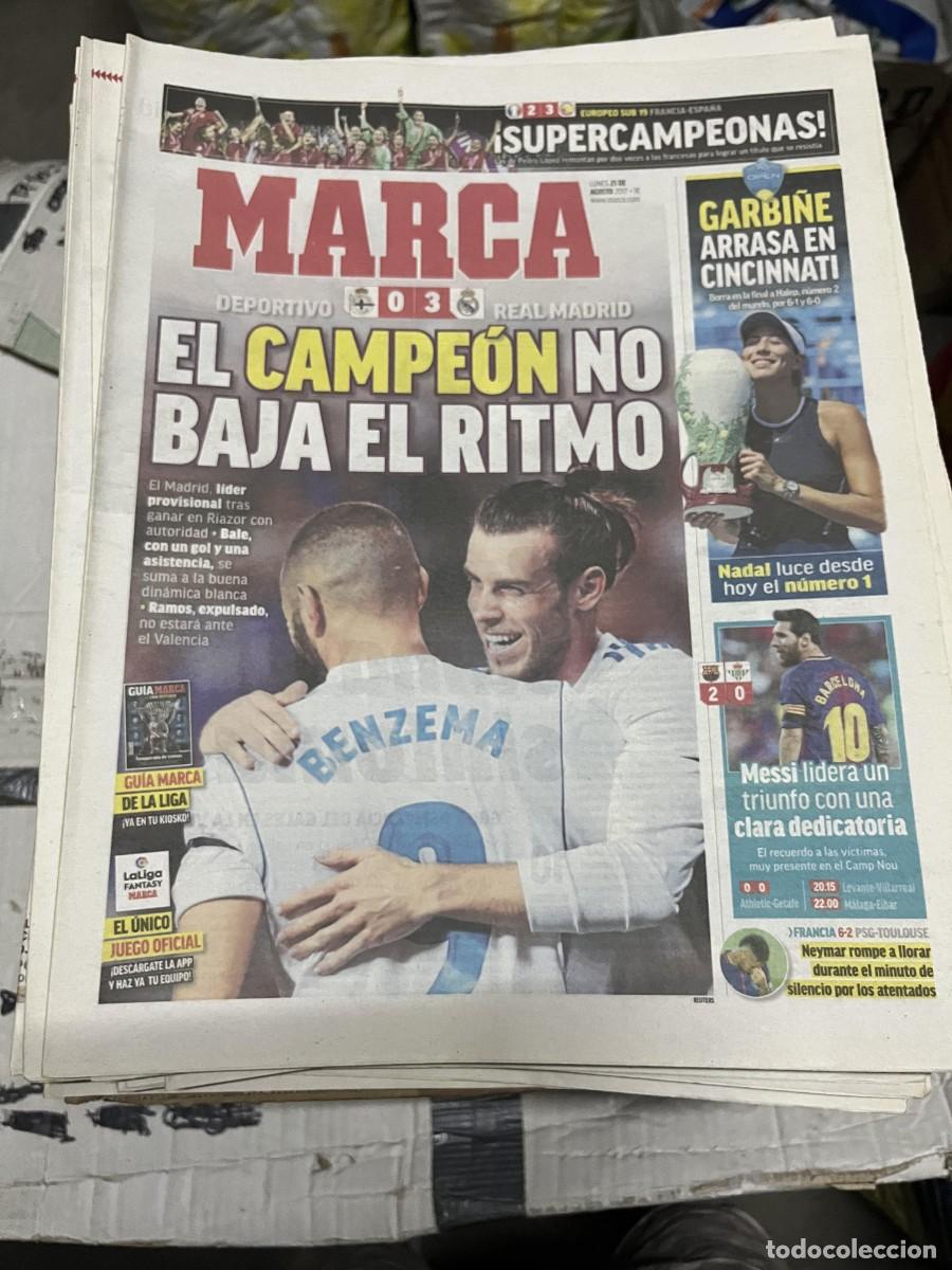 Coleccionismo deportivo: MARCA (21-8-2017) JORNADA LIGA DEPORTIVO CORU&Ntilde;A 0-3 REAL MADRID BALE BENZEMA GARBI&Ntilde;E BARCELONA BETIS
