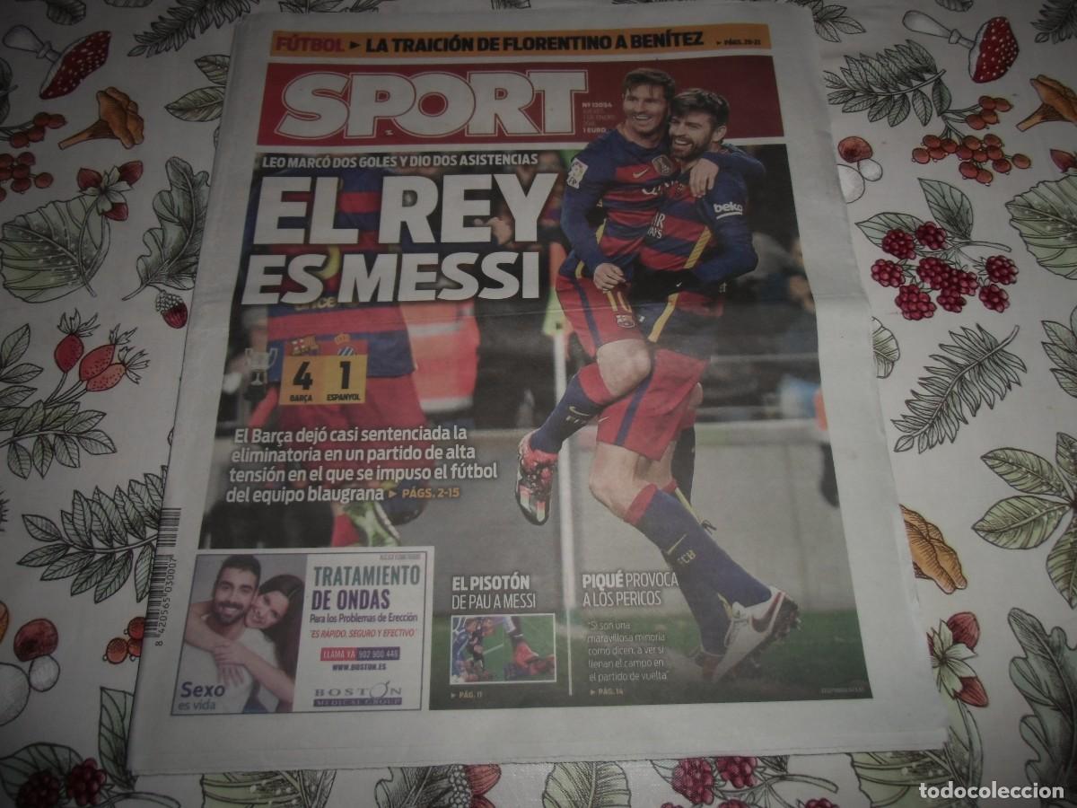 Coleccionismo deportivo: Peri&oacute;dico SPORT n&ordm; 13.054, 7-1-2016. F&uacute;tbol lub Barcelona 4 - Espa&ntilde;ol 1. Ver fotos adicionales
