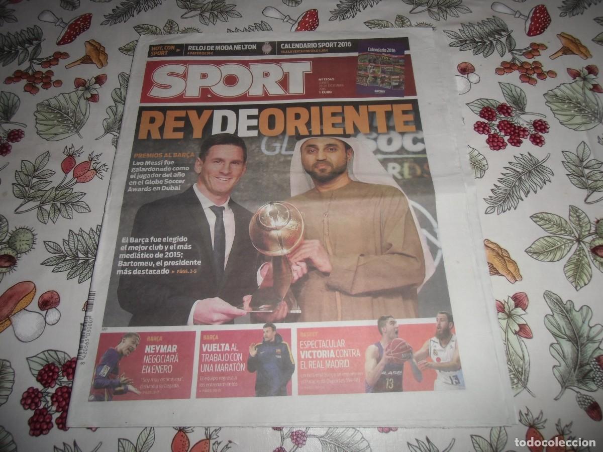 Coleccionismo deportivo: Peri&oacute;dico SPORT n&ordm; 13.045, 28-12-2015. Messi, jugador del a&ntilde;o. Ver fotos adicionales