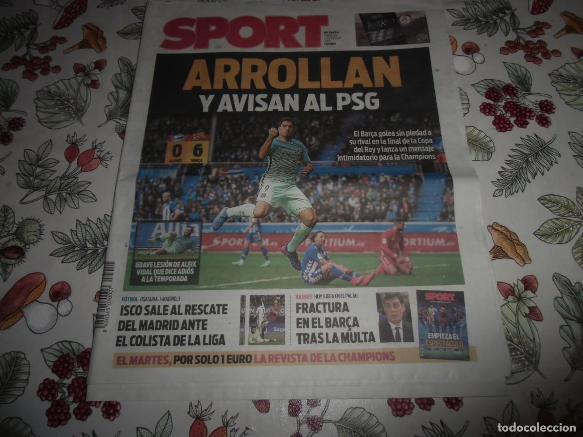 Coleccionismo deportivo: Peri&oacute;dico SPORT n&ordm; 13.454, 12-2-2017. Alav&eacute;s 0 - F&uacute;tbol Club Barcelona 6. Ver fotos adicionales